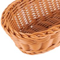 Oval Wicker Woven Basket Bread Basket Serving Basket, 14Inch Storage Basket for Food Fruit Cosmetic Storage Tabletop and Bathroom