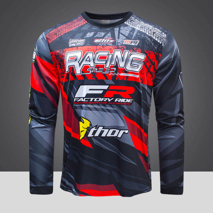 Motor Shirt Long Sleeve For Men Dry Fit Cycling Bike Jersey Bikers Motorcycle Full Set 27168 I3729861972