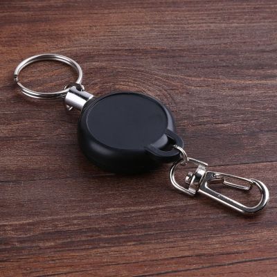 【LZ】◐✎◄  Retrátil Wire Rope Keychain telescópico Keyring cabo de aço Puxar Chaveiro 60cm 23.6   EDC ao ar livre Sobrevivência