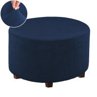 Elastic Round Ottoman Covers Washable Footstool Protector Stretch Seat Cover Removable Living Room Chair Covers No Stool