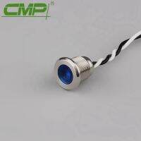 12mm Flat Or Concave Metal Waterproof Equipment LED Indicator Light With Cable