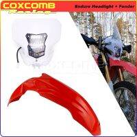 สีแดงสีขาวสีดำ Offroad Dual Light ไฟหน้าด้านหน้า Mudguard แสง Fairing สำหรับ Honda CRF250L CRF250R CRF230 CRF450R L XR