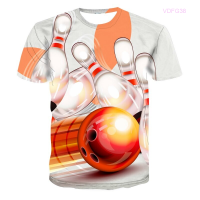 Popular the Latest 3d HOT Sports Bowling Printed Oversized T-shirt in 2023 Mens And Womens Fashionable Short-sleeved Jogging Summer Top 6xl。 Size：S-5XL