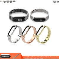 ♕◘ Mijobs Mi Band 3 Metal Wrist Strap For Xiaomi Mi Band 3 Bracelet Screwless Stainless Steel Mi band 3 Wristbands Mi 3 Wrist Band