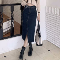 S-5XL New Women Denim Skirt Summer Fashion Chic Split Design High Waist Hip Wrap Jeans Skirt Spring Plus Size Basic Long Skirt