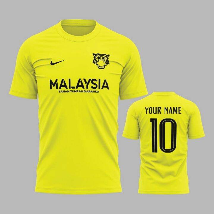 Jersey Malaysia ''Harimau Malaya" Jersey Yellow/Black - Jersi Roundneck ...