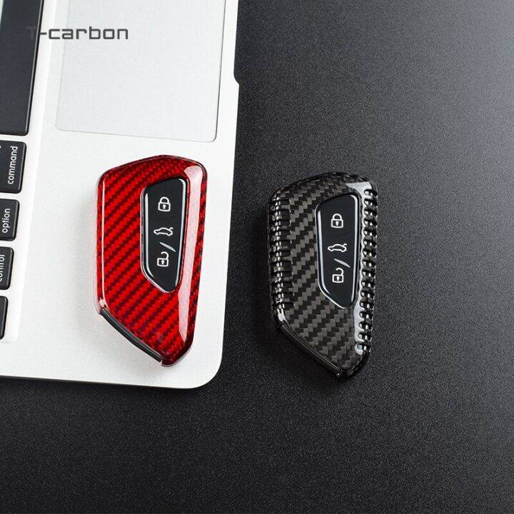 Carbon Fiber Car Key Case Cover For VW Volkswagen Golf 8 MK8 ID.3 ID.4 ...