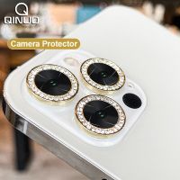 Diamond Glitter Camera Lens Protector On For iPhone 13 12 11 Pro Max Mini Metal Ring Len Glass iPhone14 Plus Protective Cover