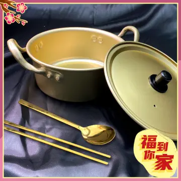 20cm Korean Ramen Cooking Pot with Spoon Chopsticks Lid Ramen Pot Fast  Heating Instant Noodle Soup Korean Korean Ramen Noodle Pot Fast Heating For