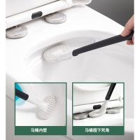 Golf Silicone Toilet Brushes with Hook Set Long Handled No Dead Angle Cleaning Toilet Brush Black Hygienic Bathroom Accessories