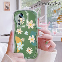 เคส Chenyyka สำหรับ Xiaomi 12T Pro 11 Lite 5G NE 12 Lite เคสลายการ์ตูนดอกไม้น่ารักลายคลื่นเนื้อครีมสุดสร้างสรรค์เคสมือถือโปร่งใสกันกระแทกซิลิโคนใสปกป้องเลนส์เคสนิ่ม