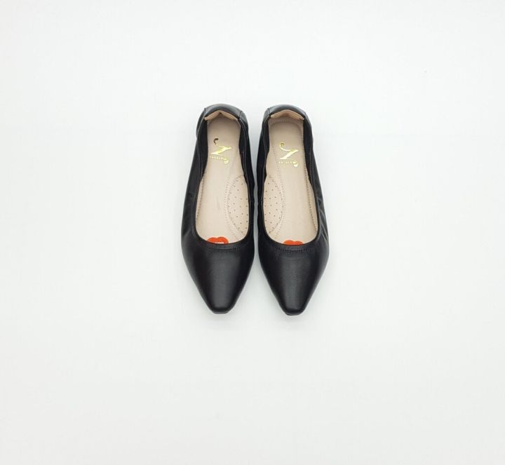 พร้อมส่ง-ทรงเล็กบวกเพิ่ม1-ไซส์-สินค้าลดราคาไม่รับเปลี่ยนคืน-zenachoo-รองเท้าส้นแบน-หนังแกะแท้-classic-softy-สี-black