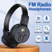 Portable FM Radio 50-108MHZ Radio Receiver Foldable Headphones Built-in Mic Support Auto Scan&amp; Store Station with AUX Cable
