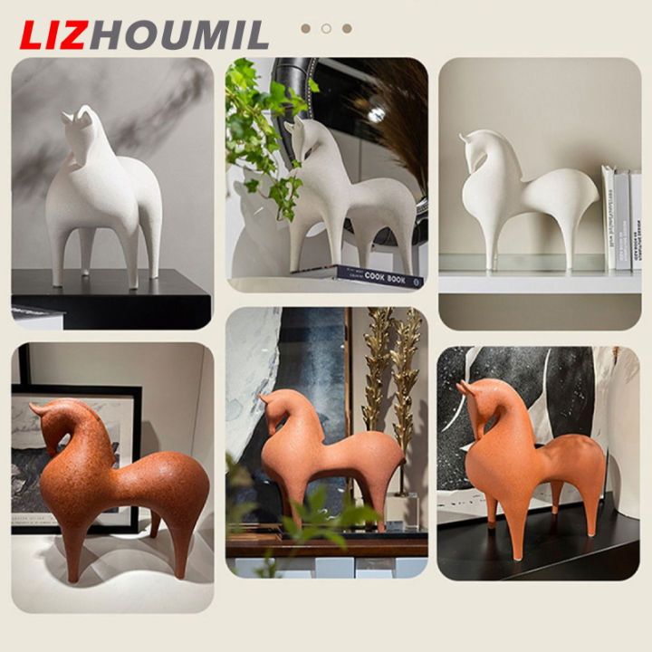 lizhoumil-ฐานเรียบสำนักงานบ้านการตกแต่งบ้านรูปม้าอุปกรณ์ตกแต่งม้าสำหรับวัตถุตกแต่งชั้นวางหนังสือบนโต๊ะในสำนักงาน