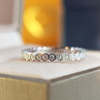 JWEGHLแฟชั่นสำหรับผู้หญิงเรียบง่ายออกแบบรังผึ้งHexagonแหวนทองคำสีกุหลาบสีMicro Inlay Cubic Zirconแหวนแต่งงานแหวน