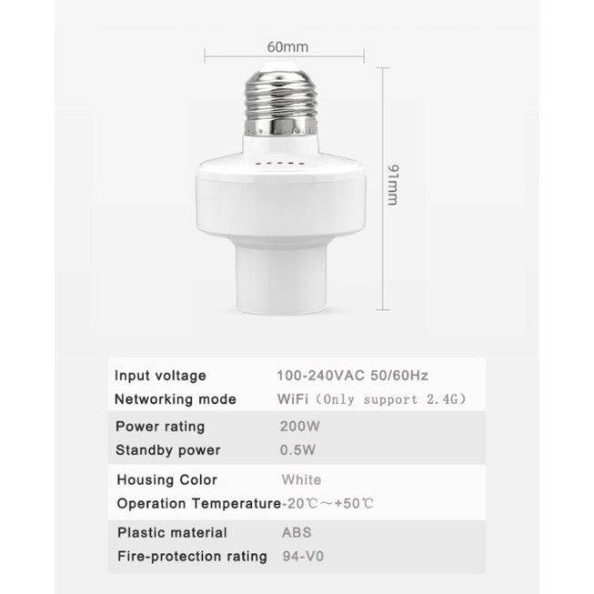 tuya-wifi-สมาร์ทซ็อกเก็ตหลอดไฟอะแดปเตอร์หลอดไฟ-led-ผู้ถือ-e27การควบคุมด้วยเสียง-สมาร์ทซ็อกเก็ตหลอดไฟ