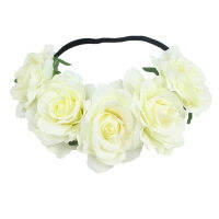 Hair Accessories Women Girls Handmade Wreath Hair Ornaments Rose Flowe