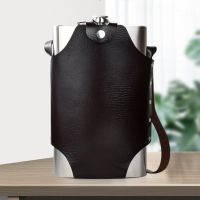 Large Capacity Leather Thickening 304 Stainless Steel Kettle Pot Hip Flask Whiskey Wine Bottle Gift Alcoho Outdoor Travel Flagon