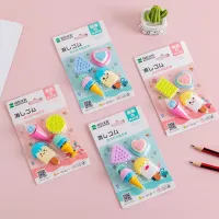 10Packs Wholesale Biscuit Ice Cream Eraser Student Exam Supplies cartoon Children toys stationery safe non-toxic inligence