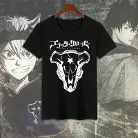 Black Clover อะนิเมะ lucky เสื้อยืดผู้ชาย เสื้อยืด แขนสั้น grass ผ้าฝ้าย 100% เสื้อสี่ใบโคลเวอร์ผู้ชาย T-shirtTEE