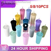 ♘▧♚ rfefefewfeerew Copo de palha plástico camada dupla com tampa caneca água fosco BPA Free garrafa Leakproof suco café leite 24oz 5 Pcs 8 10Pcs