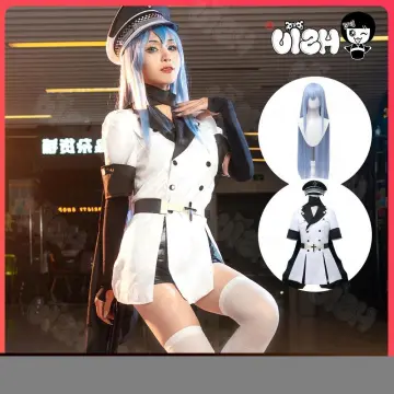 Akame ga Kill Esdeath White Black Cosplay Costume