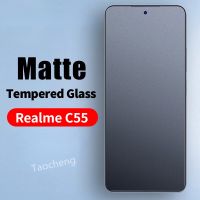 กระจกเทมเปอร์เคลือบด้านสำหรับ Realme C55 Narzo N53 NFC RealmeC55 RealmeC53 NarzoN53 4G 2023ฝ้าปกป้องหน้าจอเคลือบคลุมทั้งหมดกาวฟิล์มป้องกันขอบสีดำป้องกันลายนิ้วมือ9H