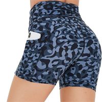 Cross-border ladys yoga pants three high waist shorts cycling shorts with pockets carry buttock naked leggings stretch pants