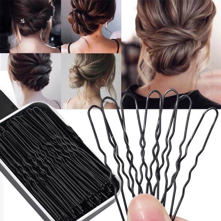 50PCS Hair Clips Black Waved Ushaped Hair Pins Barrette Mini Size