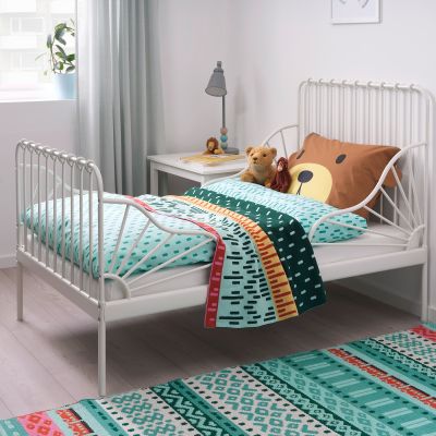 โปร ดี๊ ดี !!  เตียงเด็ก เตียงเสริมลูก MINNEN มินเน่น โครงเตียงขยาย+พื้นระแนง, ขาว 80x200 ซม. เตียง เด็ก IKEA