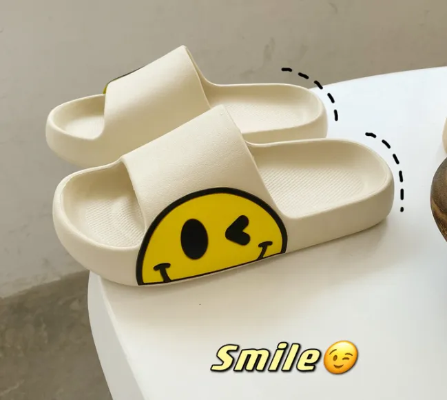 JYs. Men's Smile Emoji's 4CM Thick Sole Comfort Slides #ZZ163 (standard ...
