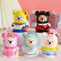 DIY Gypsum Bear Doll Diy Painting Doll for Kids Sculpture Model Kawaii Desktop Ornament Car Accessories Decoration