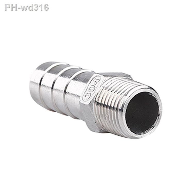 304-stainless-steel-3-4-quot-1-quot-1-1-4-quot-bsp-male-thread-pipe-fitting-x-8mm-40mm-barb-hose-tail-pagoda-coupling-connector