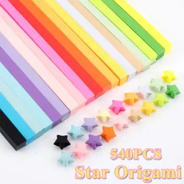 540 Sheets Origami Stars Papers Double Sided Lucky Colorful Star Strips 27  Colors Decor Folding Paper