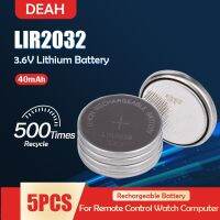 5PCS LIR2032 LIR 2032 3.6V แบตเตอรี่ลิเธียมแบบชาร์จไฟได้สำหรับนาฬิการีโมทคอนโทรลขนาดปุ่มเซลล์เปลี่ยน CR2032 ML2032