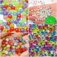 【YF】❁✉  Round 4x7mm Colored Transparent Beads Number Smile Letters Jewelry Making Accessories