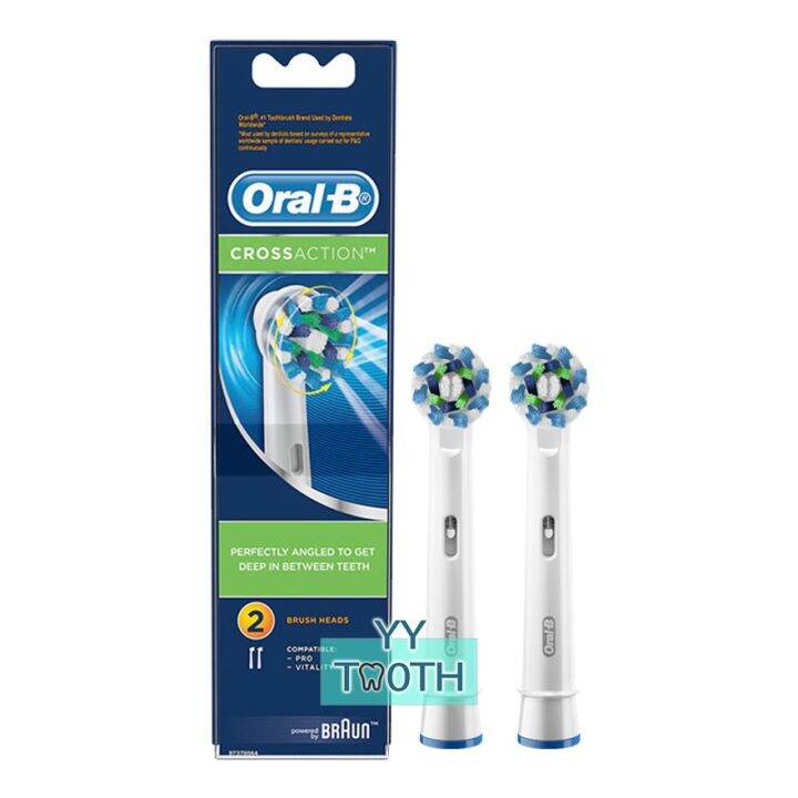 OralB Brush Heads x2 refills OralB Cross Action Toothbrush Brush