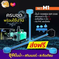 ชุดปั๊มน้ำ SHANDA SDP-5500 + สกิมเมอร์ + สะดือเทียม อุปกรณ์ครบพร้อมใช้งาน  SET M1 ชุดพร้อมใช้ 1x สกิมเมอร์ 2x สะดือบ่อเทียม ปั๊มน้ำ ข้อต่อและท่อพีวีซ