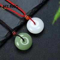 ？》：“： Natural Multicolor Jade Doughnut Pendant Necklace Fashion Accessories Charm Jewellery Carved Amulet Gifts For Women Men