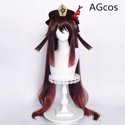 AGCOS Game Genshin Impact Hu Tao Cosplay Wig