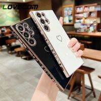 （misty shop）เคสลายหัวใจสุดน่ารักชุบหรูหราสำหรับ Samsung Galaxy S23 S22อัลตร้าพลัส A33 A53 A13 5G S20FE ป้องกันบั๊มเปอร์แบบเรียบ S21FE