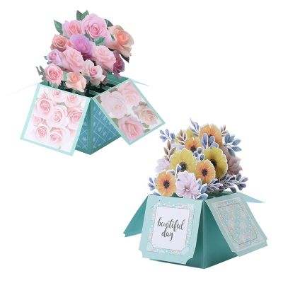 69HF 3D Mother 39;s Day Card Pop Up Flower Greeting Card Blessing Message Cards for Mother Wife Daughter Festival Gifting Supply