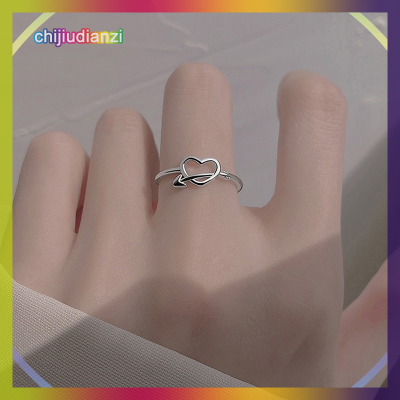 chijiudianzi แหวนนิ้วลูกศรแห่งความรักสุดโรแมนติกสีเงินสำหรับผู้หญิงฟรีไซส์เครื่องประดับจัดงานแต่งงาน bague anillos