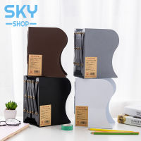 SKY ฉากกั้นหนังสือ ที่กั้นหนังสือ ชั้นวางหนังสือ ยืดขยายได้ 15x10x19cm ที่คั่นหนังสือประตูเหล็ก ที่จัดระเบียบชั้นหนังสือ ขนาดใหญ่ ทำจากโ