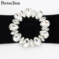 2pcs 7.5cm(inner 5cm) Big glass Round crystal rhinestons high quality buckle wedding dress silver shoes buckel KT024