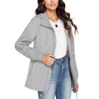 Chubasquero ผ่านไม่ได้สำหรับ Mujer,Chaqueta De Lluvia Ligera และ Transpirable Con Ca,Rompevientos Activo Para Exteriores Con Bolsillo