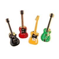 【lz】✹  Pin colorido vintage do esmalte do metal da guitarra Instrumento Musical pequeno Broche dos desenhos animados Emblema do clube no saco Acessórios de Cho