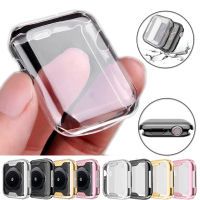 Transparent Cover for Series 3 2 1 38MM 42MM 360 Full Soft Clear TPU Screen Protector Case for 45 44MM 40MM