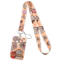 Cute Cat Animal Lanyard Keys Chain ID Credit Card Cover Pass Mobile Phone Charm Neck Straps Badge Holder Accessories Gifts