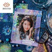 XIELISA สติ๊กเกอร์ 2ชิ้น/ถุง 4รูปแบบ อัลบัมภาพ นักเรียนก็อก เครื่องยิงเลเซอร์ ฝันในฝัน เครื่องเขียนสเตชันเนอรี สติกเกอร์สมุดบันทึกเกี่ยวกับสุนทรียศาสตร์ สติกเกอร์ดอกไม้ไฟย้อนยุค สติกเกอร์บัตร Goo DIY สติกเกอร์ตกแต่งอัลบั้ม